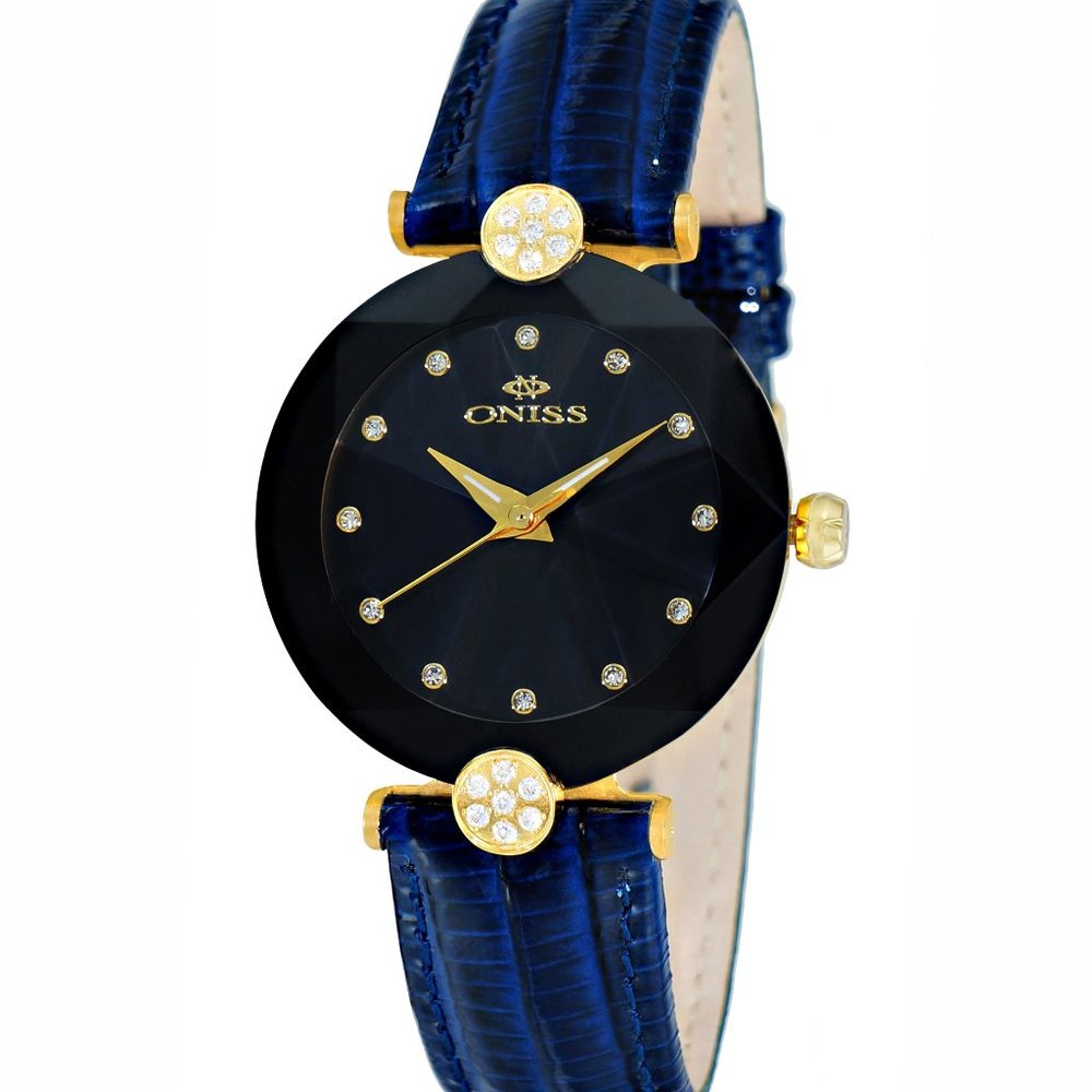Oniss paris women blue leather watch